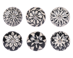 Black and White Ceramic Door Knobs - Assorted Designs