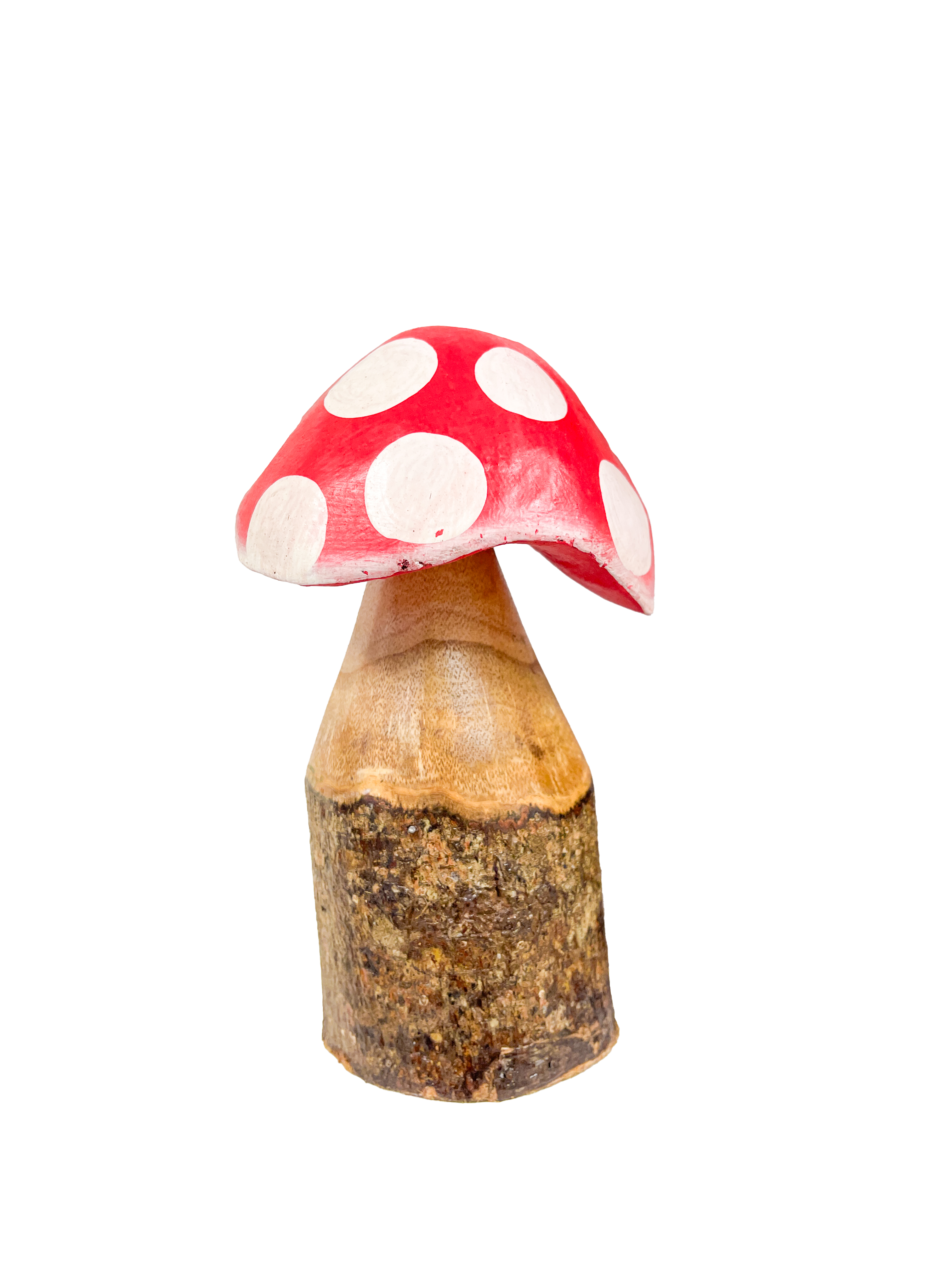 Red Wooden Log Mushrooms - Set of 3