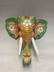 Elephant Mask - Cream & Turquoise