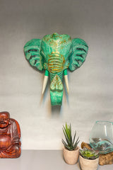 Elephant Mask - Green & Gold