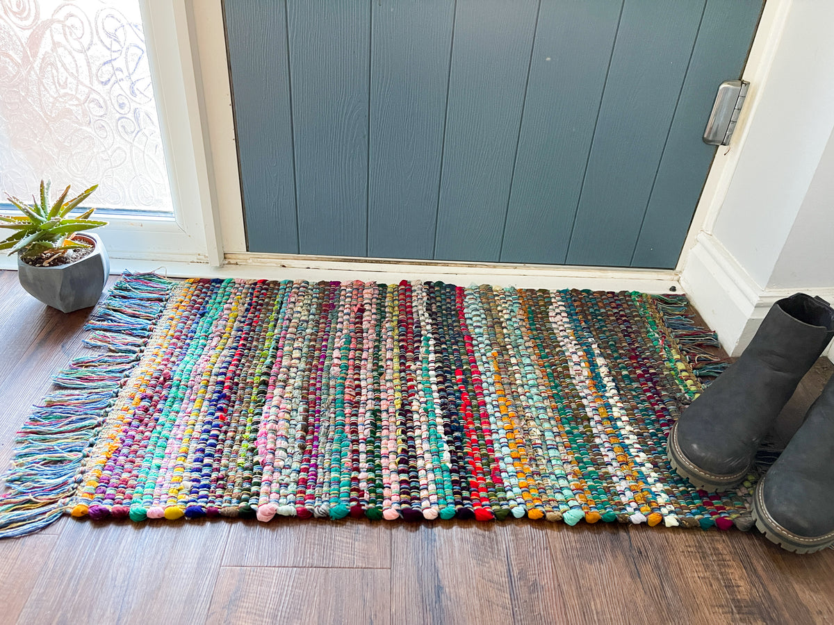 Recycled Chindi Rug - Rainbow