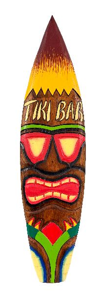 Wood Surf Tiki Bar Sign Natural 60cm