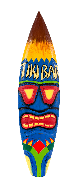 Wood Surf Tiki Bar Sign Multicoloured 60cm