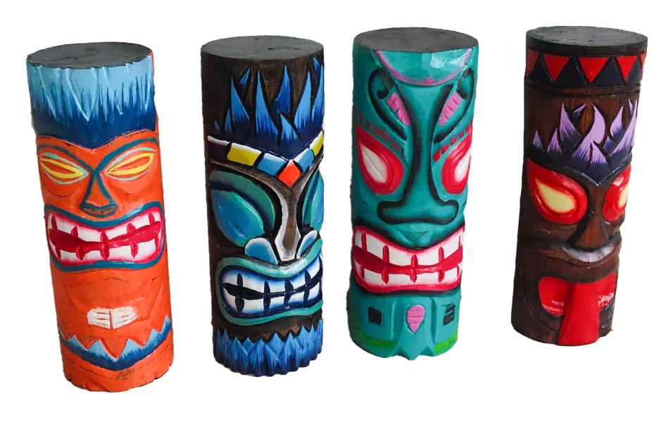 Wood Tiki Log Ornaments - Assorted 25cm