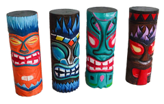 Wood Tiki Log Ornaments - Assorted 25cm