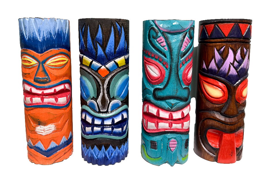 Wood Tiki Log Ornaments - Assorted 25cm