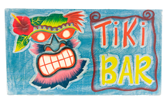 Wood Signboard Tiki Bar Blue