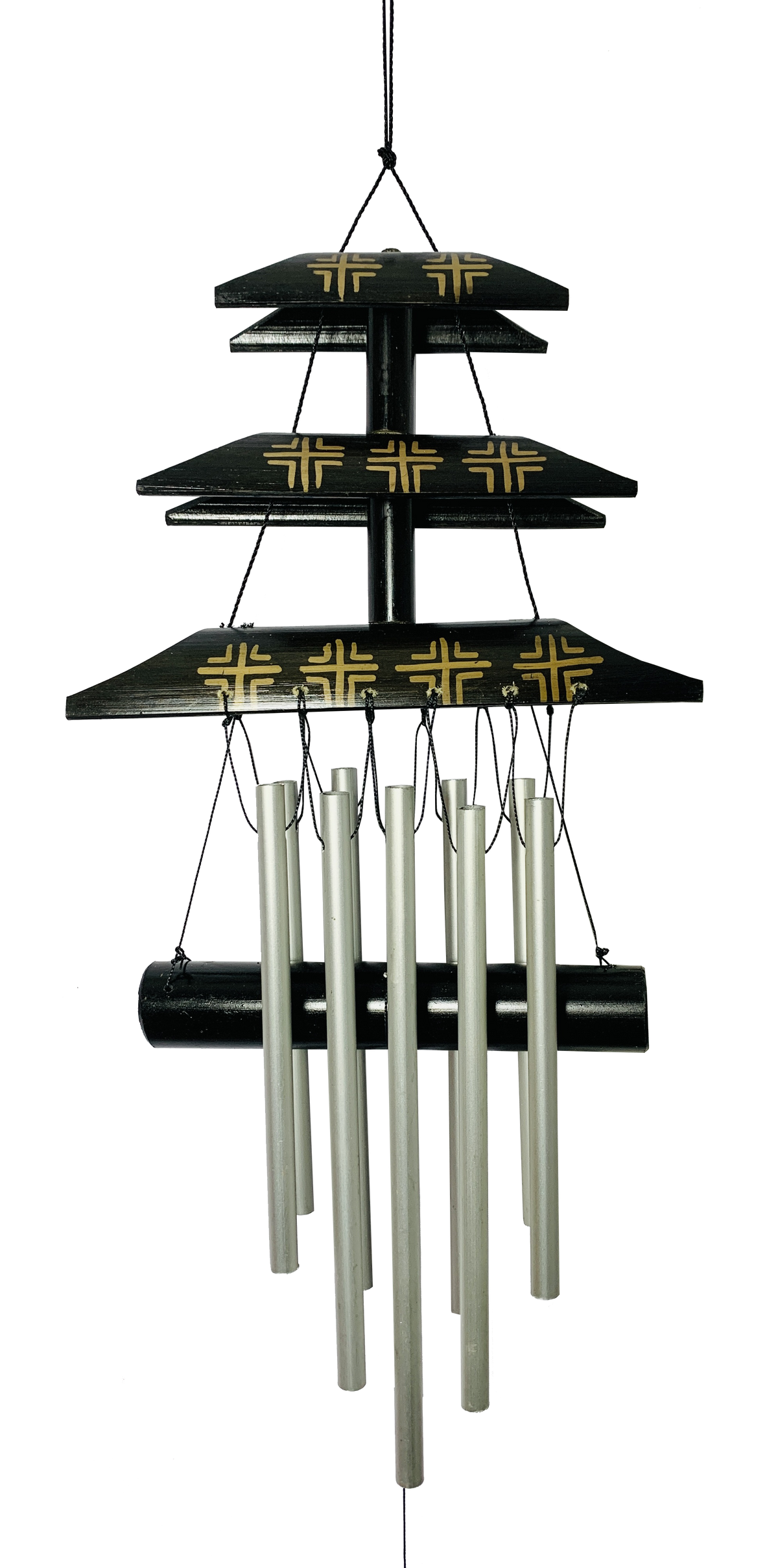 Black and Gold Temple Bamboo Wind Chime