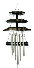 Black and Gold Temple Bamboo Wind Chime