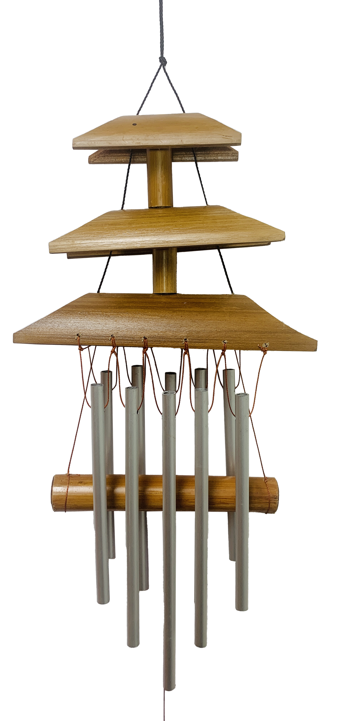 Natural Temple with Burnt Patterns Bamboo Wind Chime