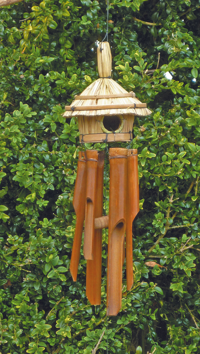 Straw Bird House With Chime