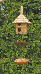 Straw Birdhouse with Feeder