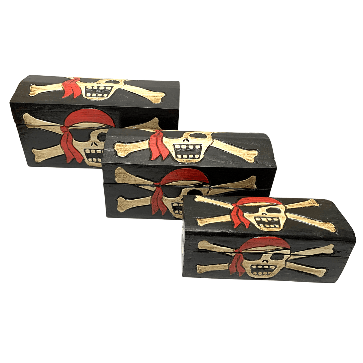 Wood Pirate Box Set of Three Small