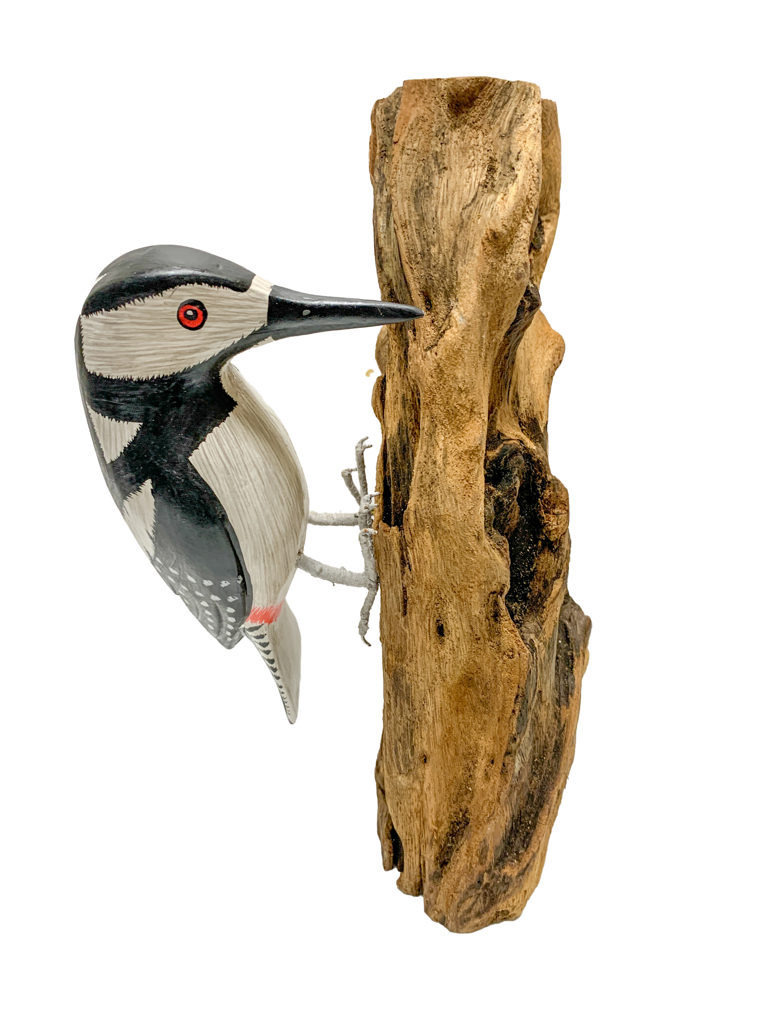 Handpainted Carved Spotted Woodpecker