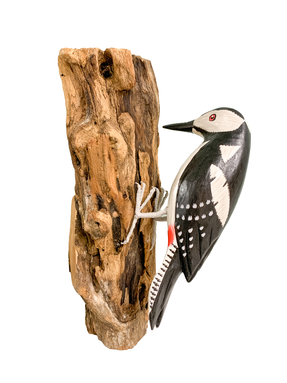Handpainted Carved Spotted Woodpecker