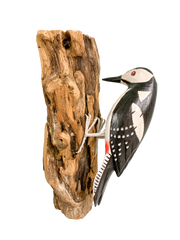 Handpainted Carved Spotted Woodpecker