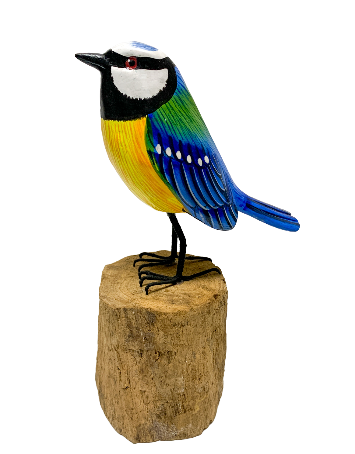 Handpainted Carved Wooden Blue Tit