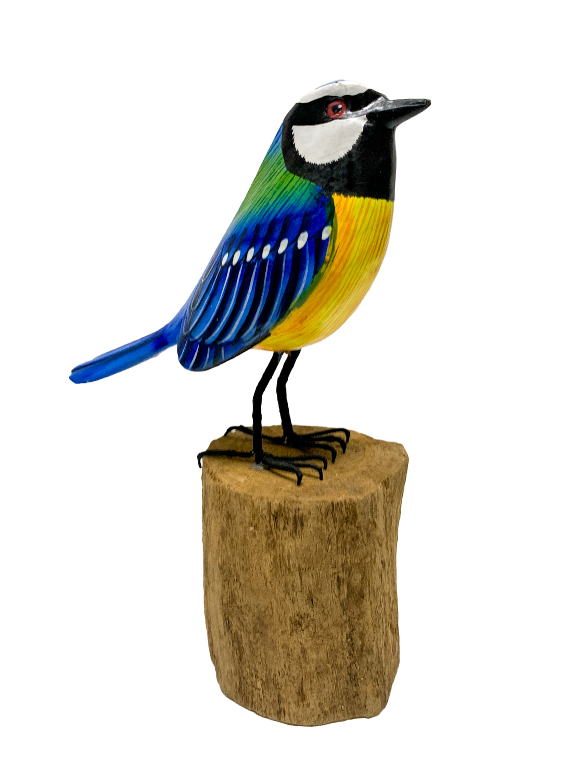 Handpainted Carved Wooden Blue Tit