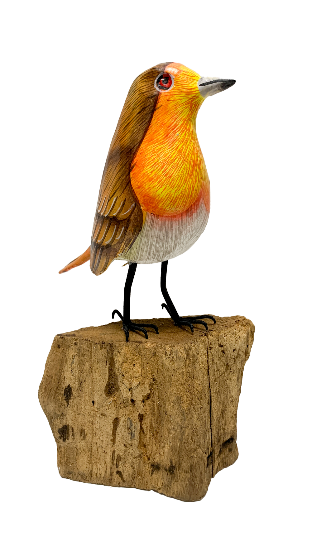 Handpainted Carved Wooden Robin
