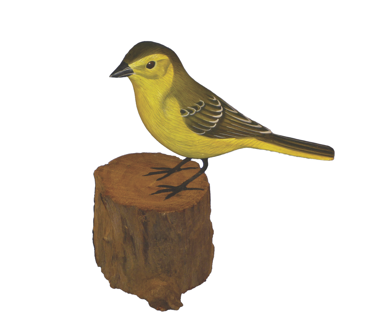 Handpainted Carved Yellow Wagtail