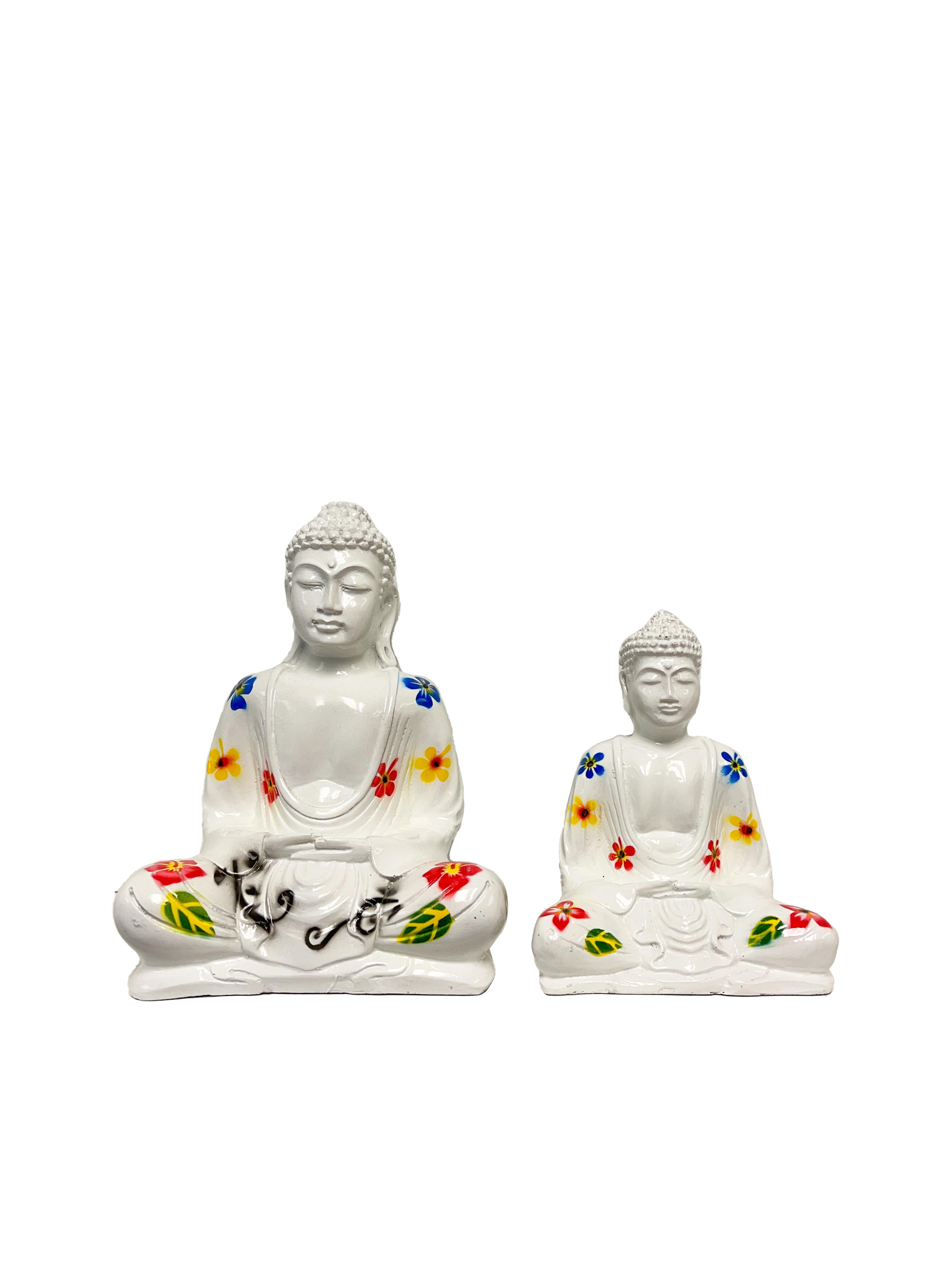 Resin Flower Buddha White - Various Sizes