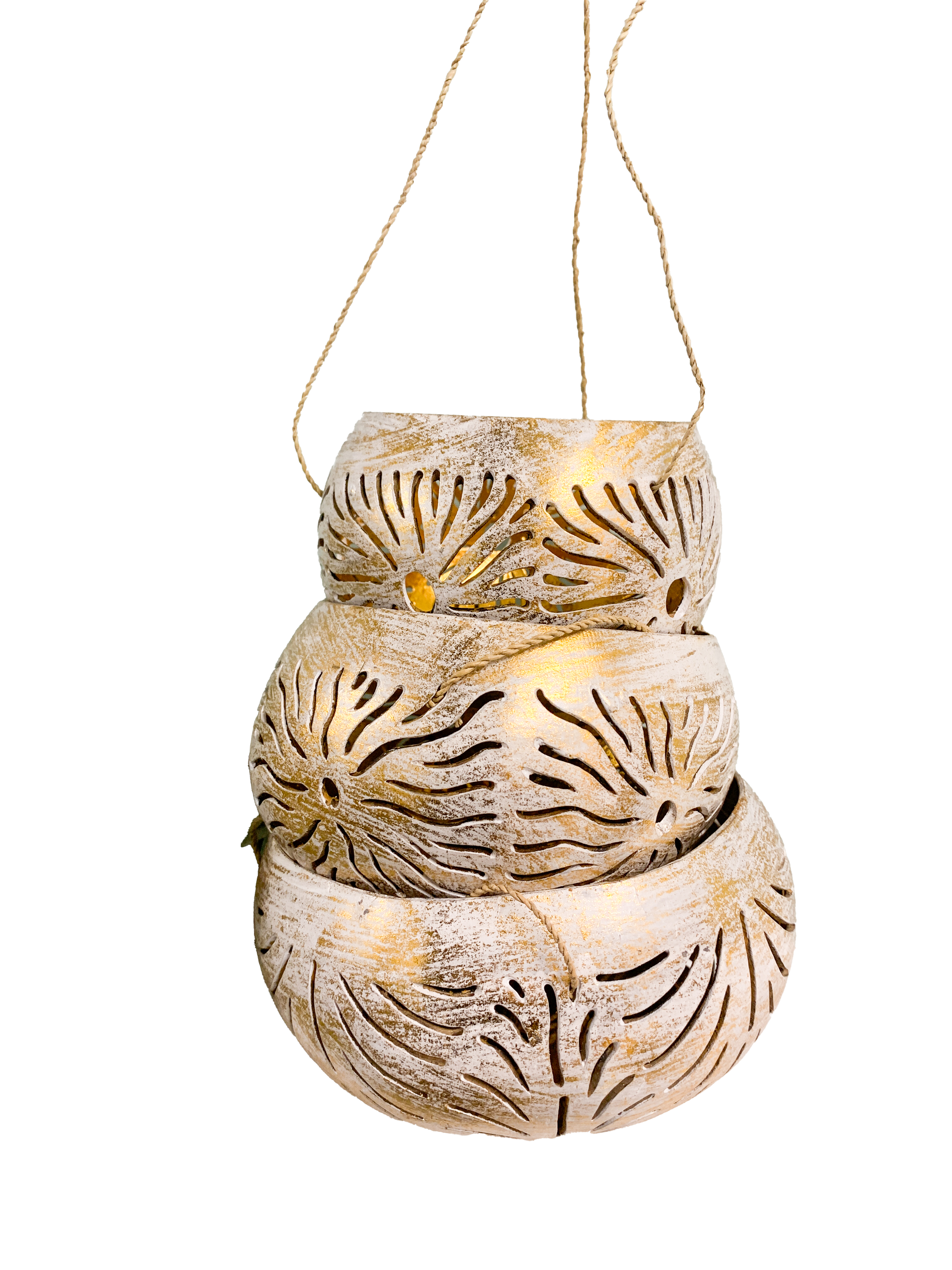 Coconut Candle Holders White - Set of Three