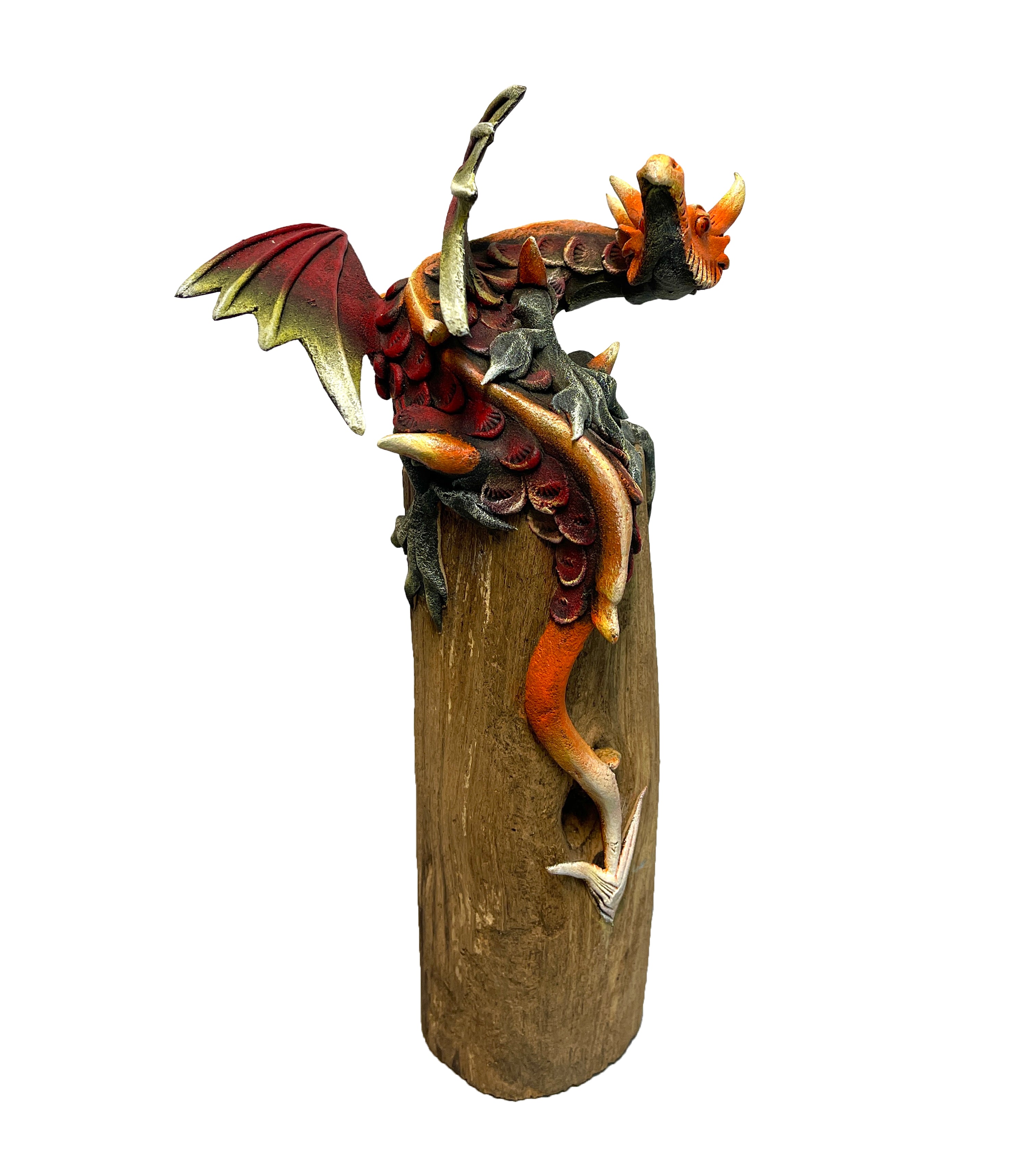 Winged Dragon On Wood