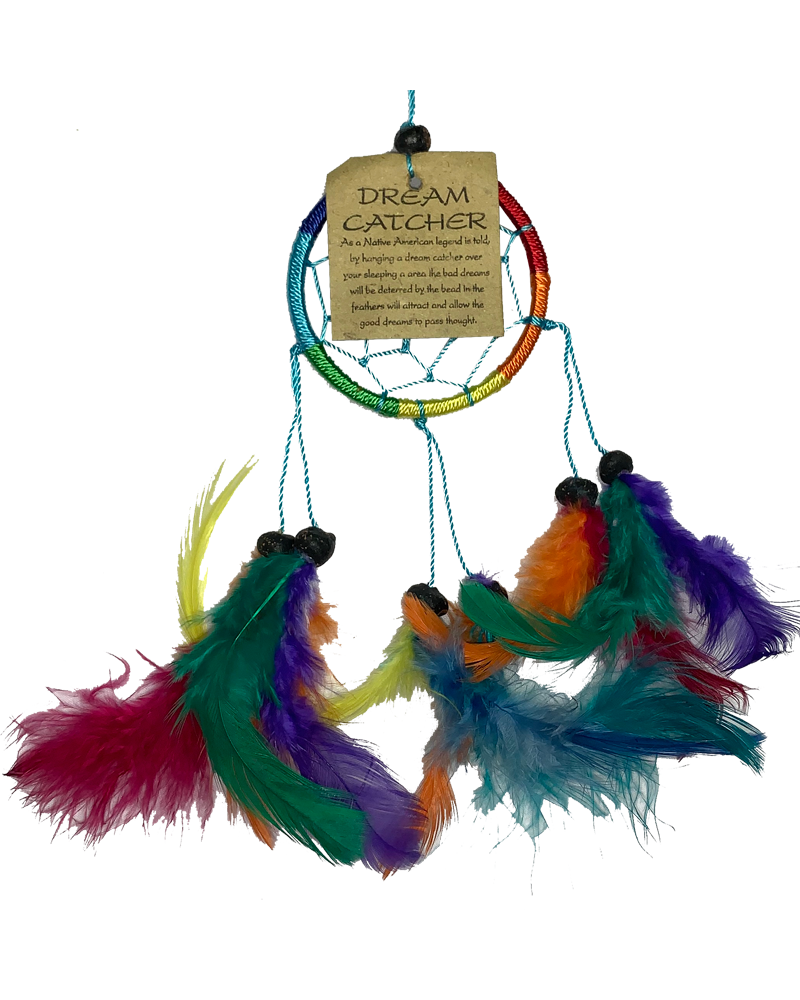 Round Rainbow Dreamcatcher with Feathers - Assorted Sizes