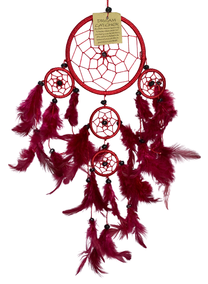 Round Dreamcatcher with Feathers in Assorted Colours - Various Sizes