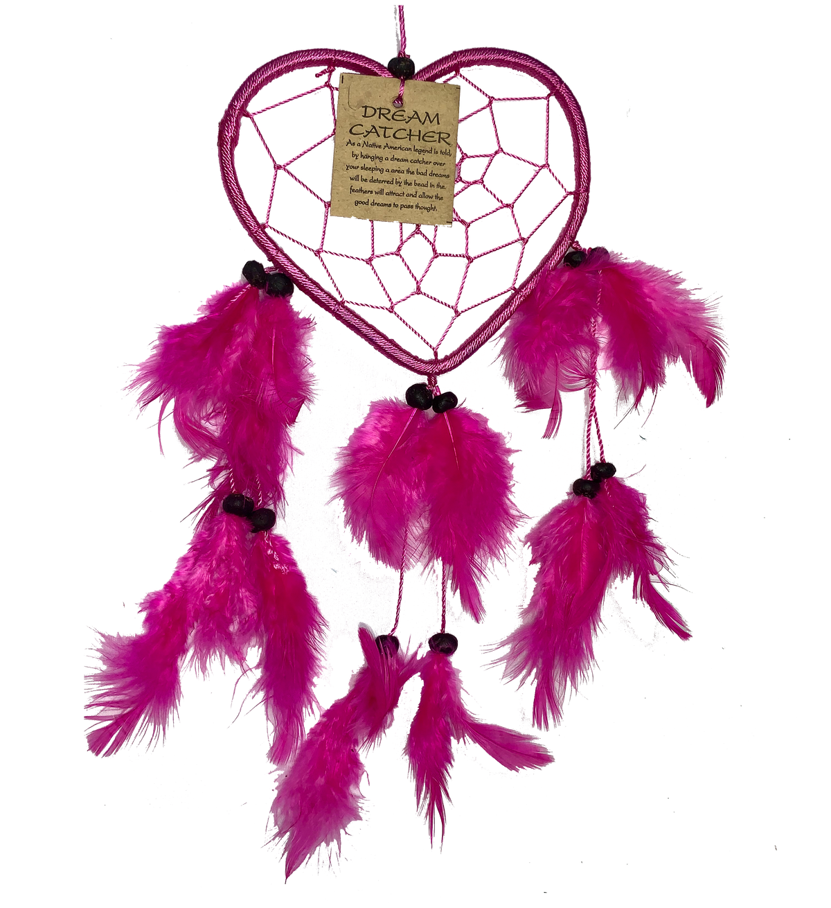 Heart Dreamcatcher with Feathers in Assorted Colours - Various Sizes