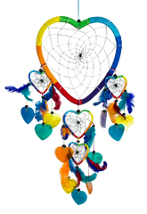 Rainbow Heart Dreamcatcher with Capiz - Various Sizes