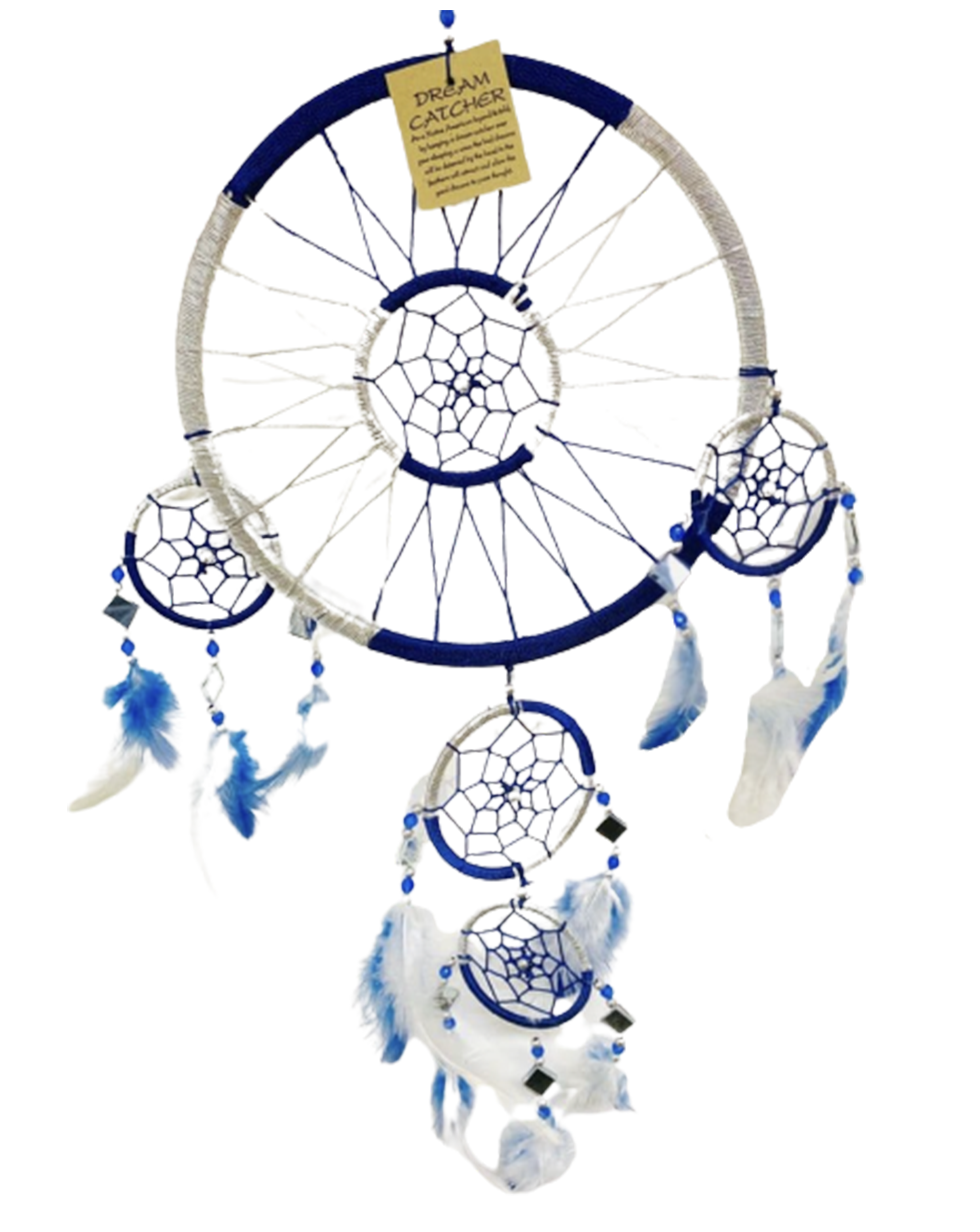 Blue & Silver Dreamcatcher with Mirror