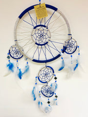 Blue & Silver Dreamcatcher with Mirror