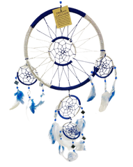 Blue & Silver Dreamcatcher with Mirror