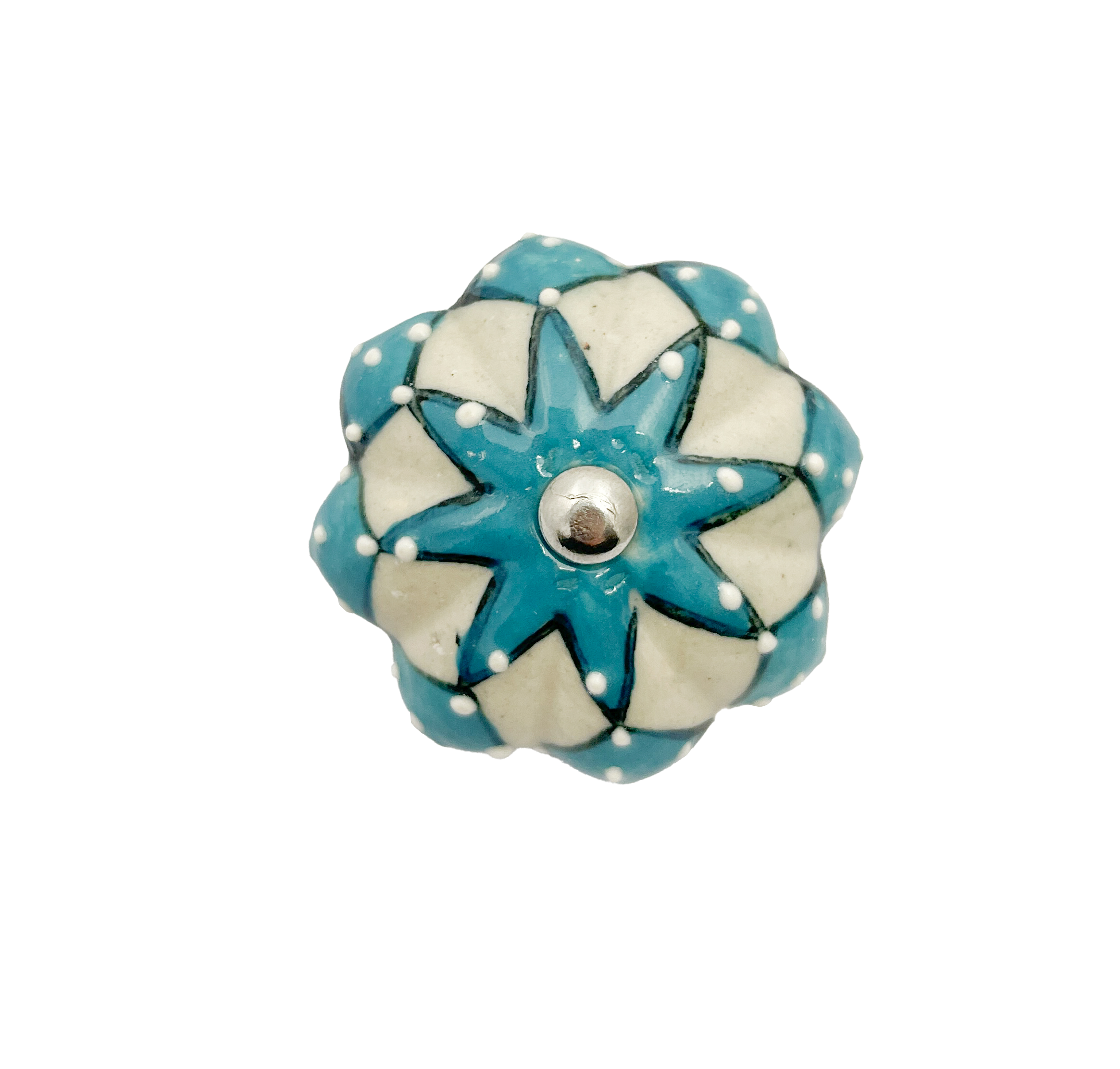 Blue & White Flower Ceramic Door Knobs - Assorted Designs