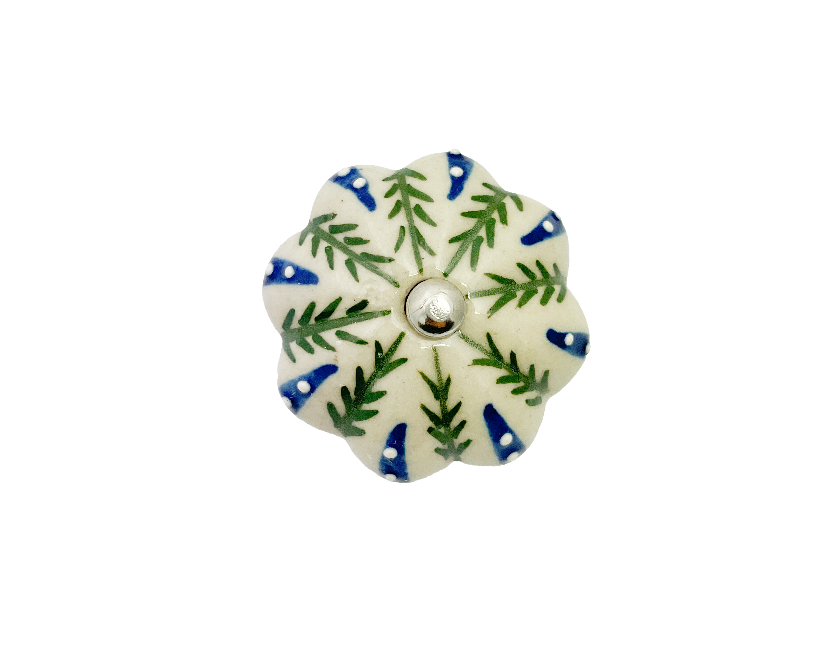 Blue & White Flower Ceramic Door Knobs - Assorted Designs