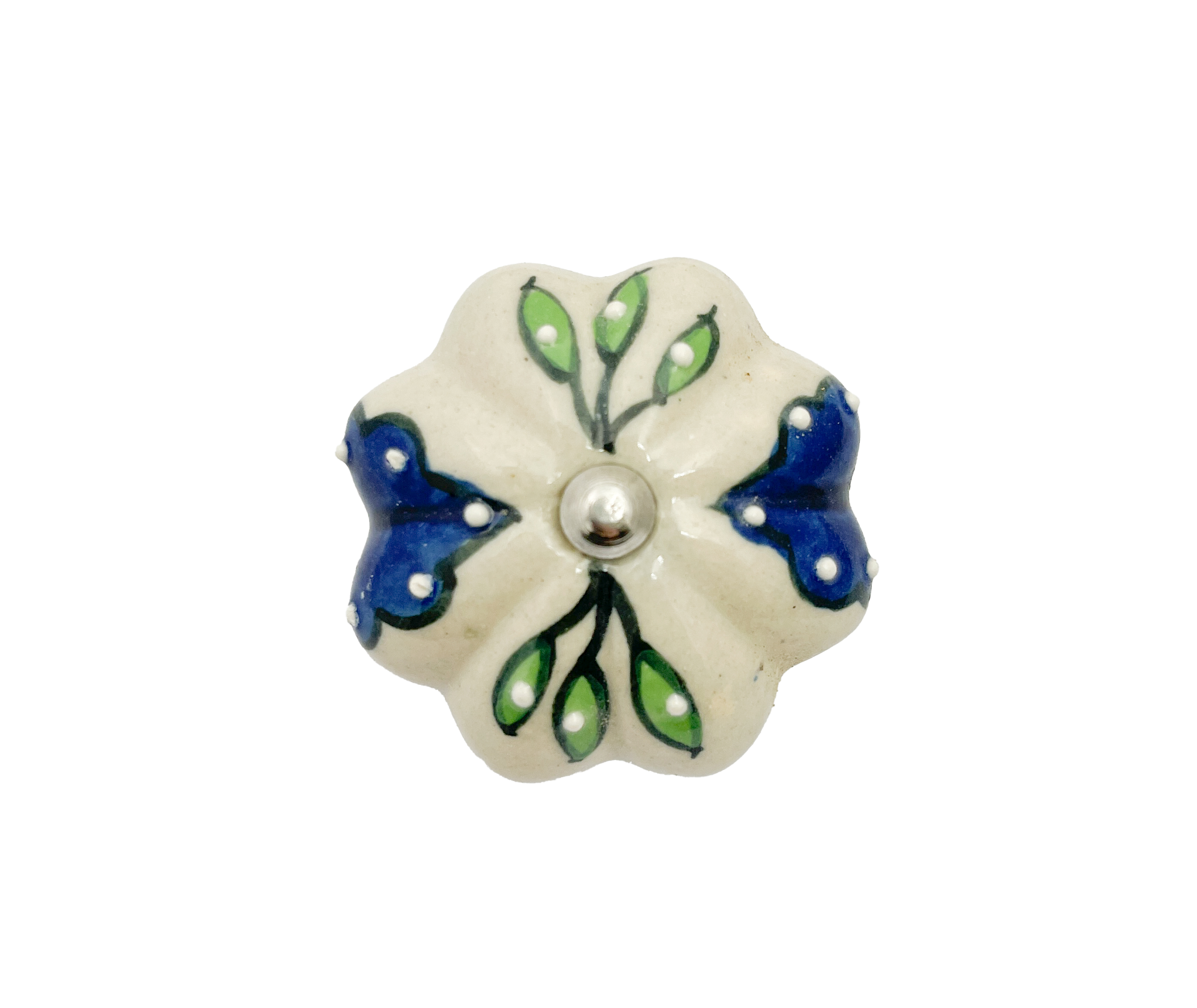 Blue & White Flower Ceramic Door Knobs - Assorted Designs