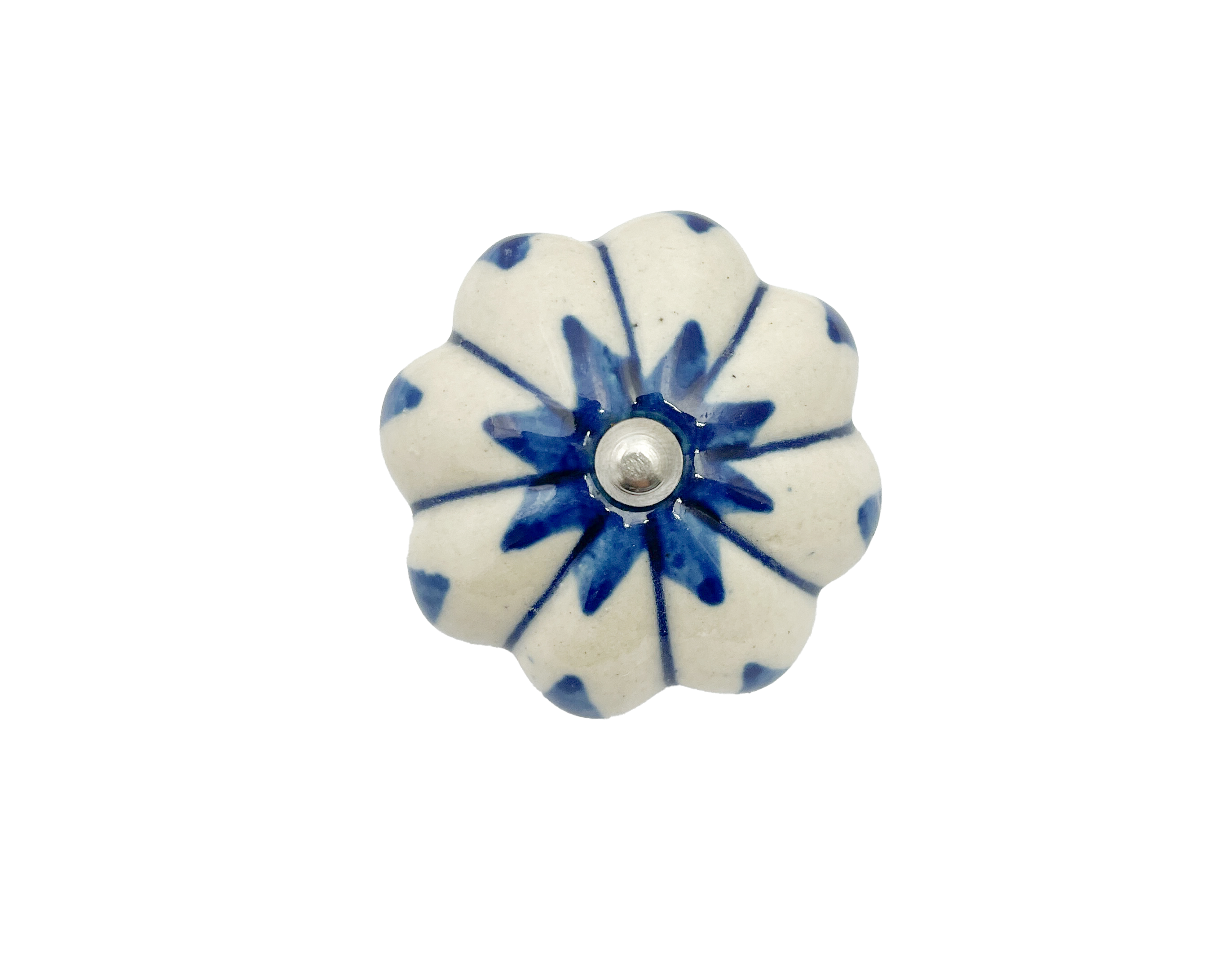 Blue & White Flower Ceramic Door Knobs - Assorted Designs