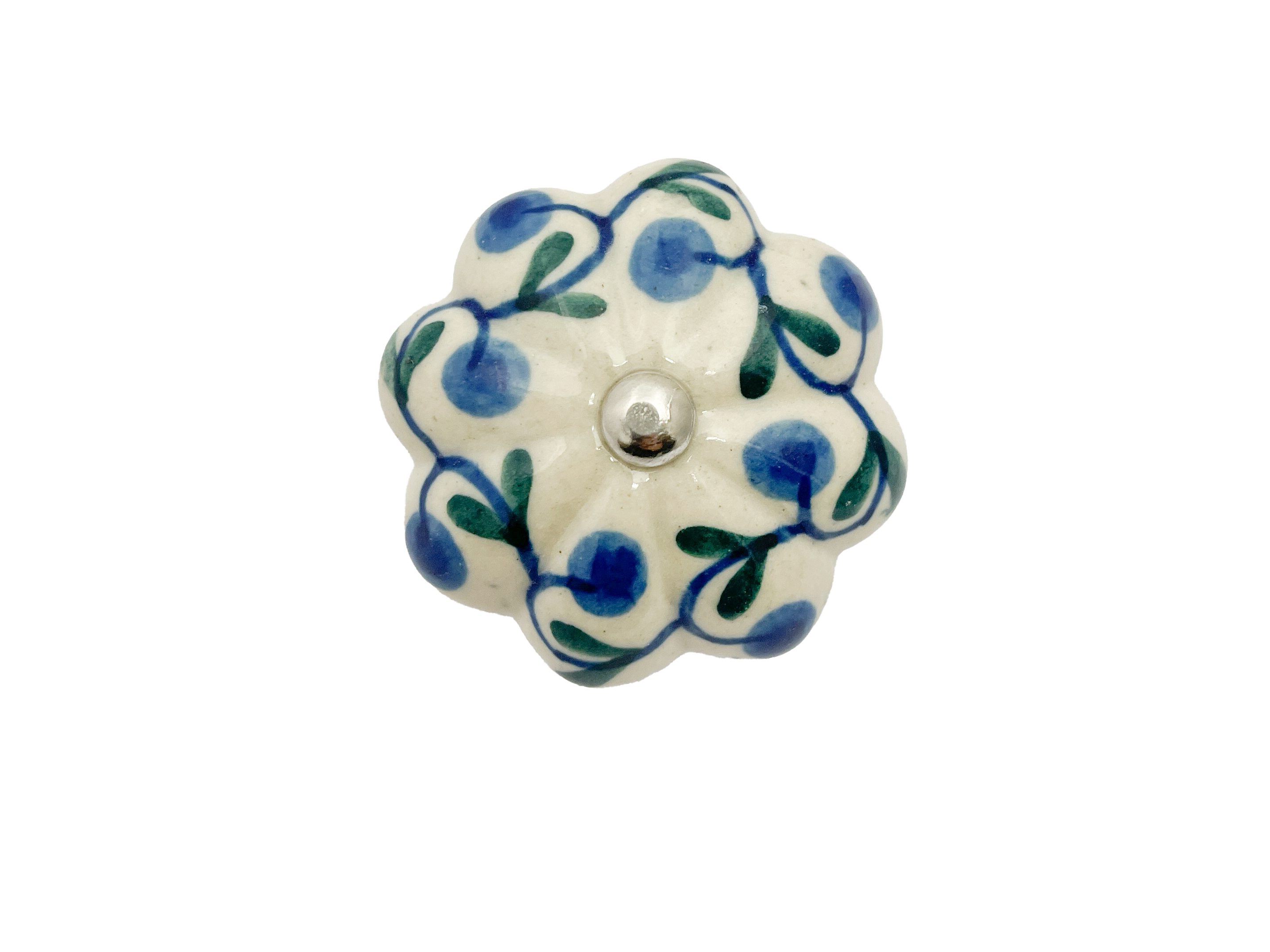 Blue & White Flower Ceramic Door Knobs - Assorted Designs