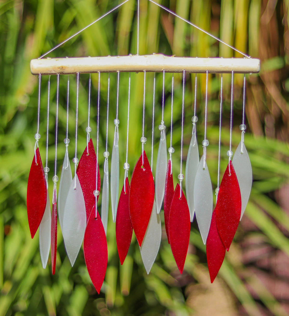 Glass Wind Chime Sparkling Red