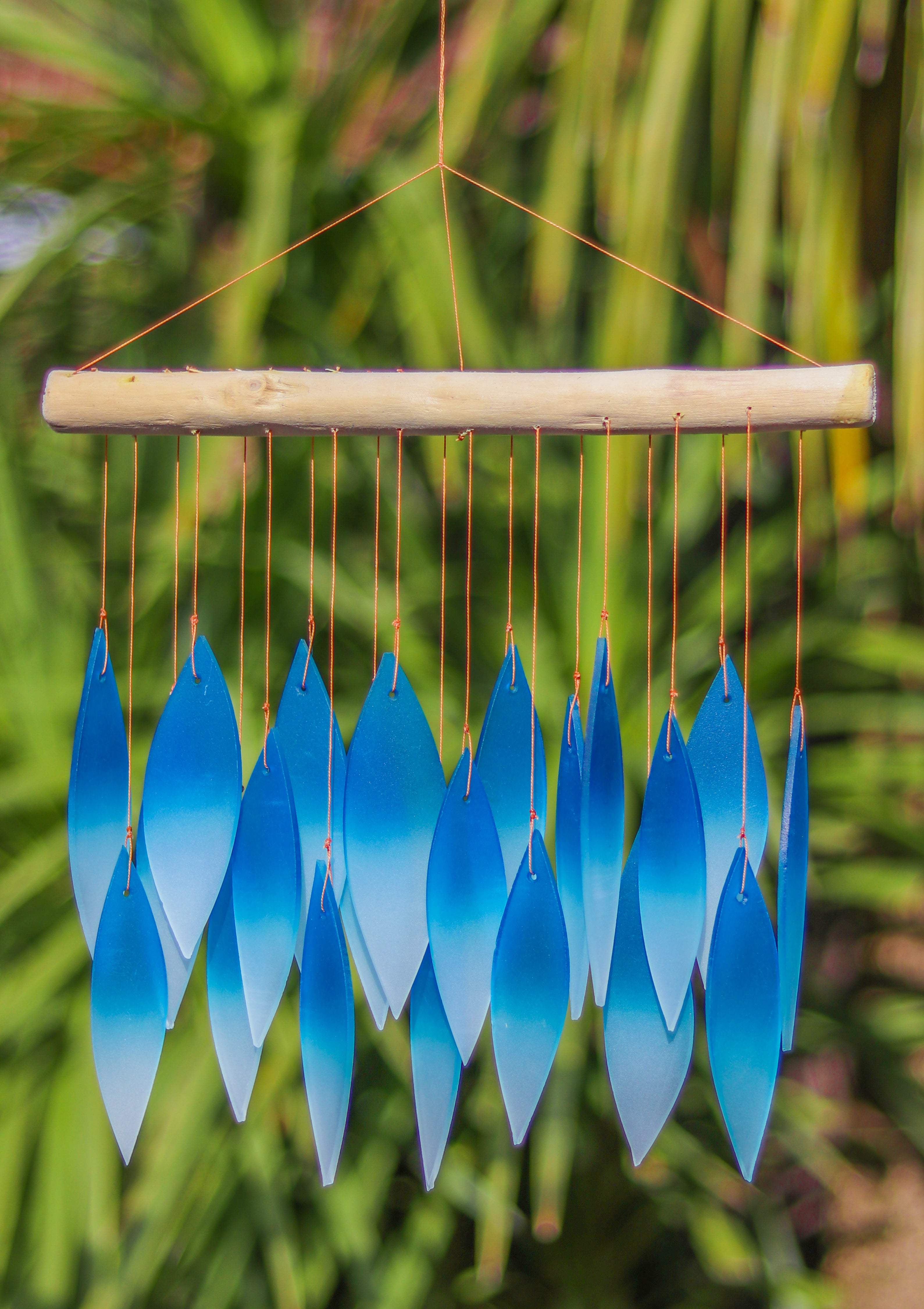 Glass Windchime Mirage - Blue/White