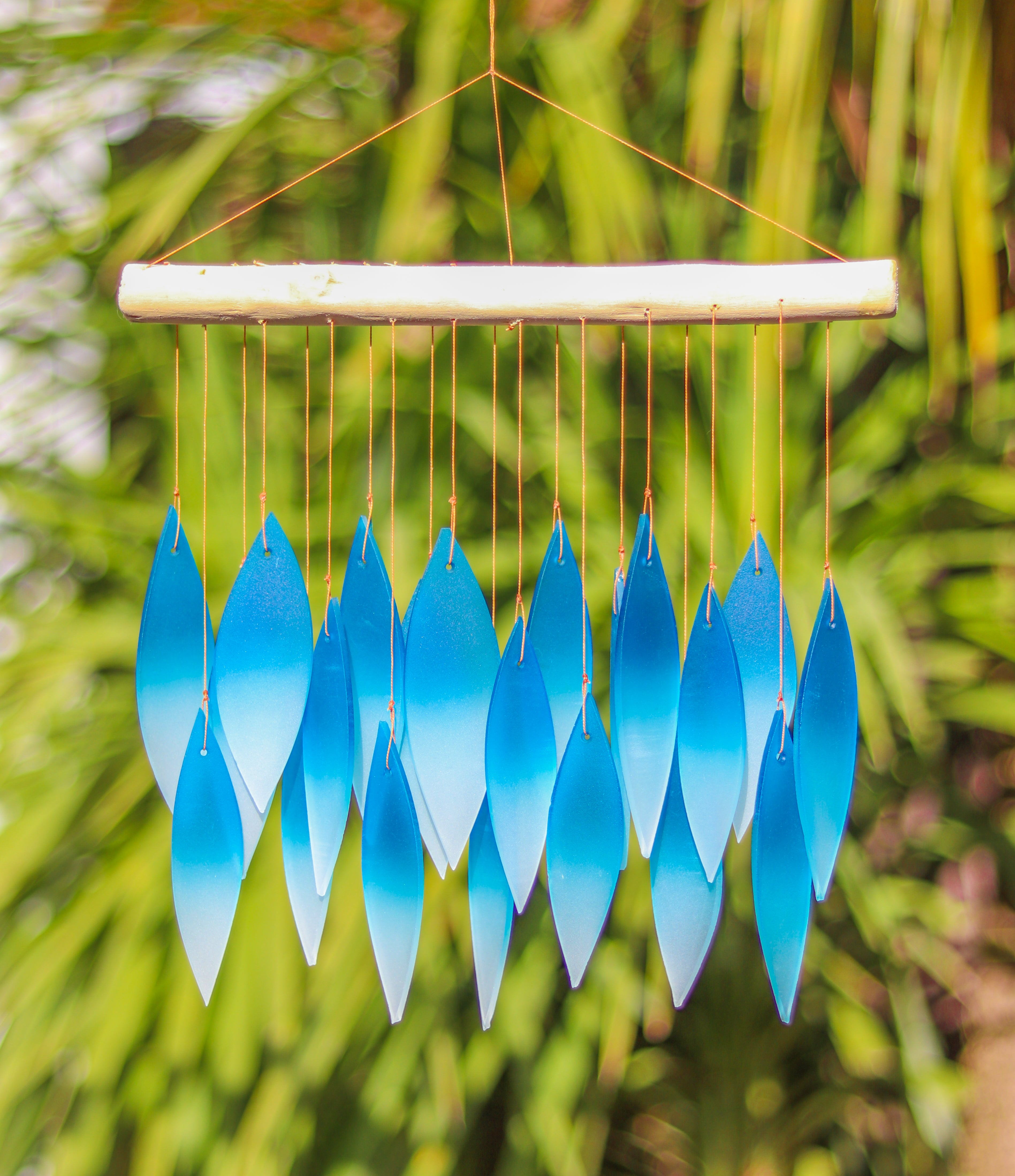 Glass Windchime Mirage - Blue/White