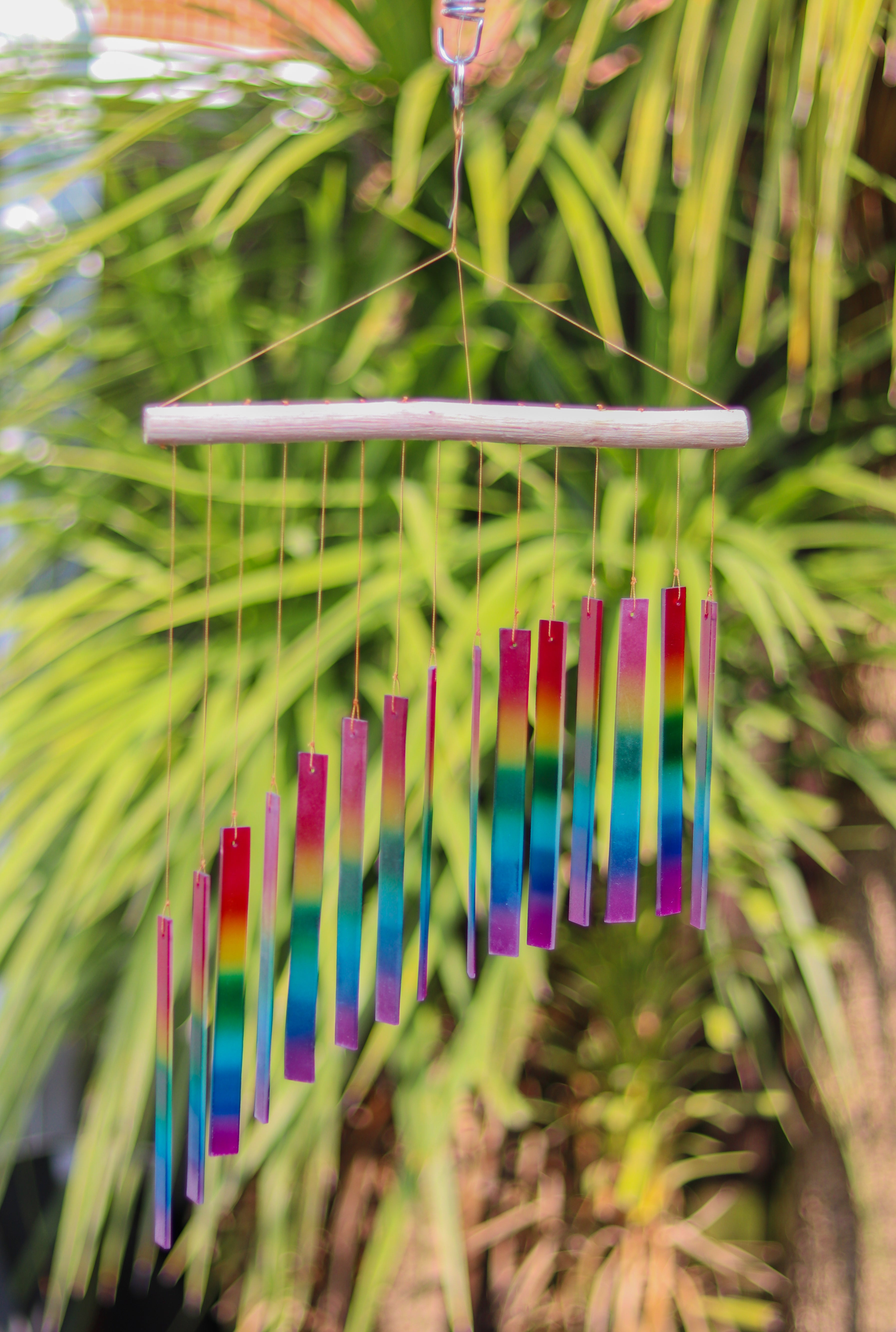 Glass Chime Sloping Rectangle - Rainbow