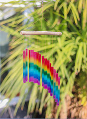 Glass Chime Sloping Rectangle - Rainbow