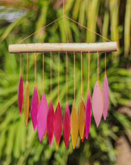 Glass Windchime 'Falling Leaves' - Pinky