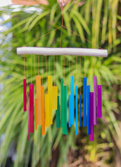 Glass Windchime 'Simple Rectangle' - Rainbow