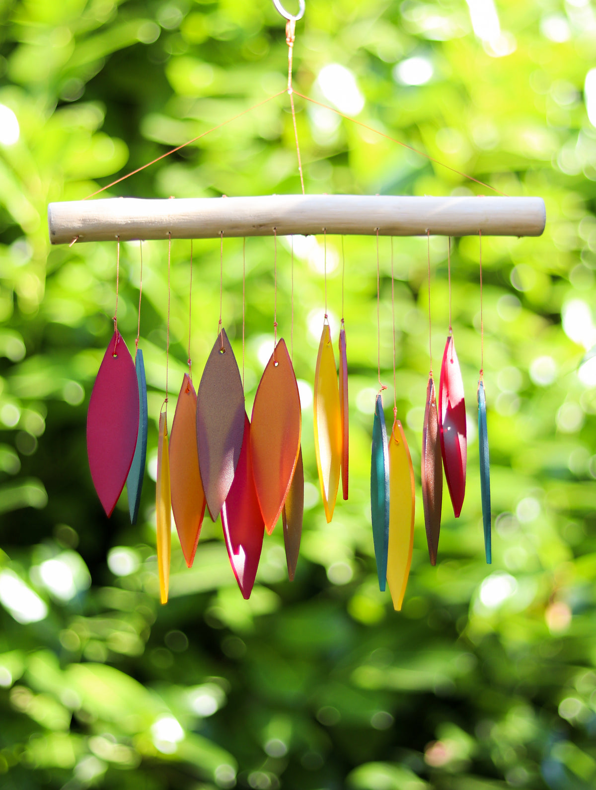 Small Glass Windchime 'Leaves' - Assorted