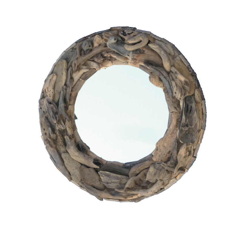 Round Driftwood Mirror