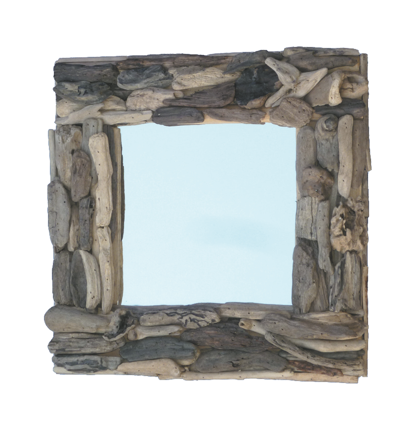 Square Driftwood Mirror