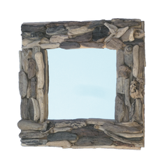 Square Driftwood Mirror